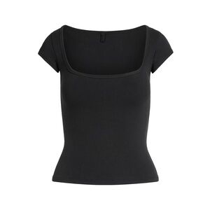 SKIMS Black Short Sleeve Top